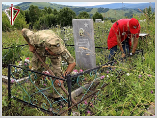 Росгвардейцы продолжают облагораживать места захоронения участников Великой Отечественной войны